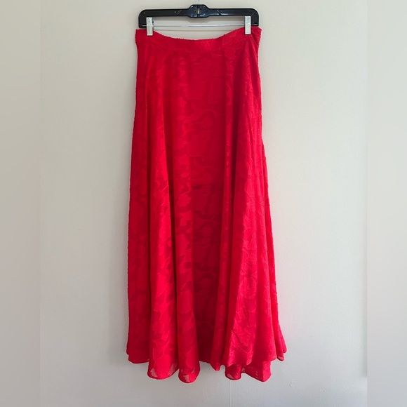 NWT Lucy Paris Red Lace Sheer Two Layer Maxi Skirt, size L - Picture 1 of 8